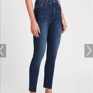 Mother High waisted looker ankle fray jeans